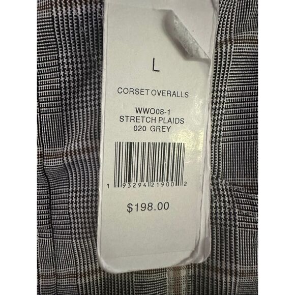 we wore what jumpsuit Corset Overalls Stretch Plaid Gray large women’s - Picture 5 of 8